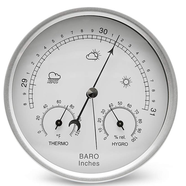 Hoiert 108mm Wall Mounted Barometer Perspective Round Dial Air Weather Station mmHg/hPa 